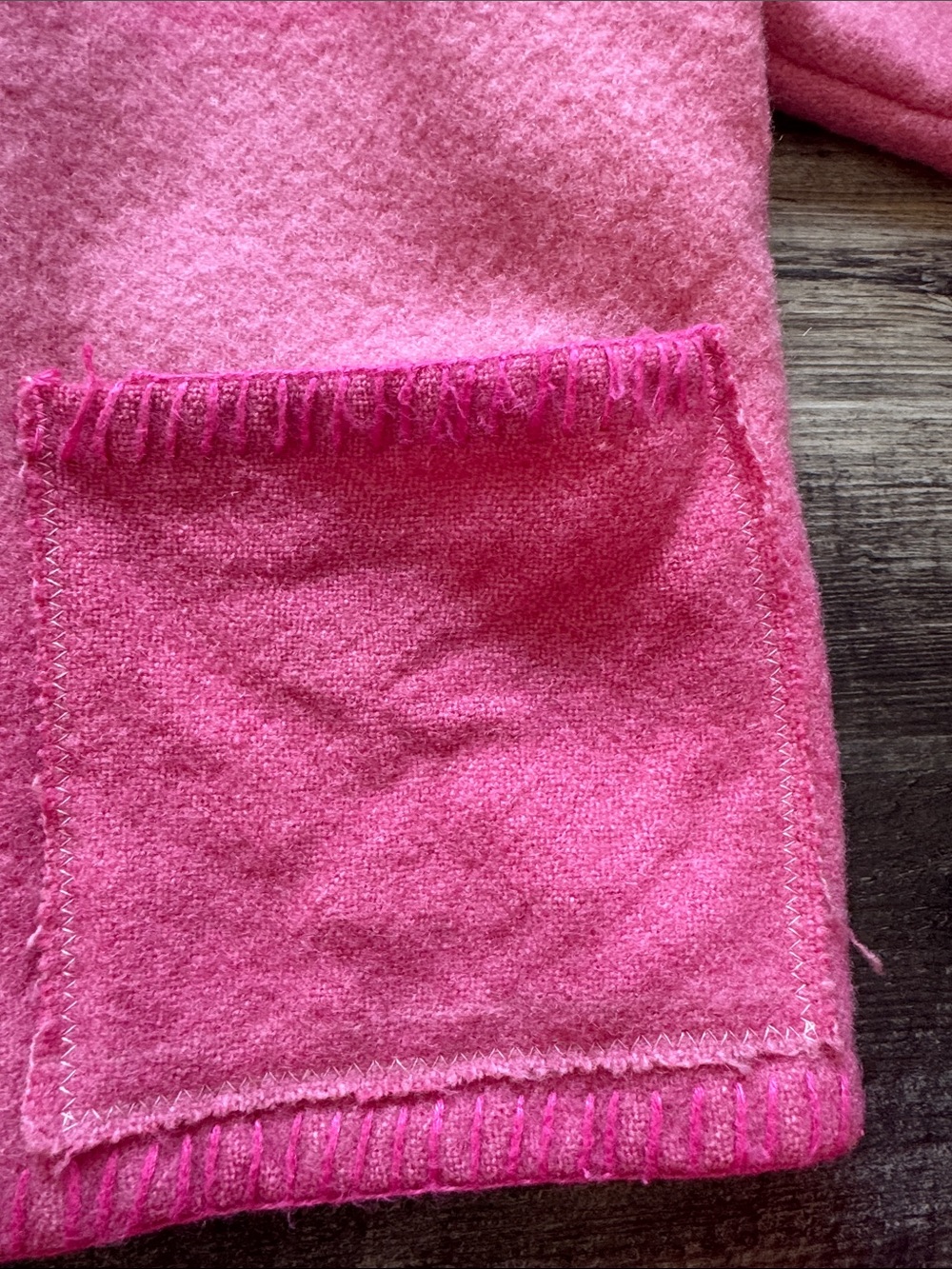 Pink Open Front Wool Jacket - Picture 7 of 12